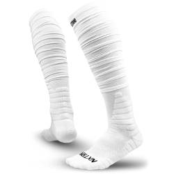 Nxtrnd XTD Scrunch Fußballsocken, extra lange gepolsterte Sportsocken für Herren und Jungen, Weiss/opulenter Garten, Large von NXT NXTRND