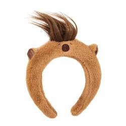 Capybara-Stirnband für Teenager, Cartoon-Design, Plüsch-Kopfbedeckung für Erwachsene, zum Waschen des Gesichts, Sport-Stirnband, rutschfest, Cartoon-Stirnband zum Waschen des Gesichts, von NYCEMAKEUP