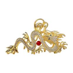 Festliche Neujahrs-Haarspange, chinesischer Drache, Haarnadel mit Strasssteinen, dominierender Drache, Haarnadel, chinesischer Drache, Klauen-Clips für Haare von NYCEMAKEUP