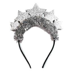 NYCEMAKEUP Neujahrs-Kopfschmuck, Kranz, Kopfschmuck für Mädchen, Frauen, Hochzeit, Festival, Urlaub, Weihnachten, Neujahr, Glitzerstern-Stirnband für Mädchen von NYCEMAKEUP