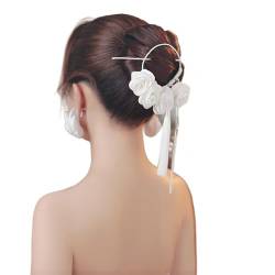 Stilvolles Kamelienhaar mit Quasten, Haarnadel, Stirnband für Hochzeit, Braut, Haarschmuck, koreanischer Mode-Kopfschmuck, Blumen-Haarband für Damen von NYCEMAKEUP
