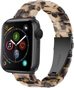 NYENEIL Kompatibel für Apple Watch Armband 38mm 40mm 41mm 42mm 44mm 45mm Ersatzbänder für die iWatch Serie SE 7/6/5/4/3/2/1 Mann Frau (42MM/44MM/45MM, Tortoise Stone Flower) von NYENEIL