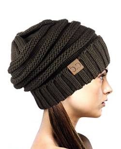 NYFASHION101 Lose bauschige Winter Strickmütze Beanie - Braun von NYFASHION101