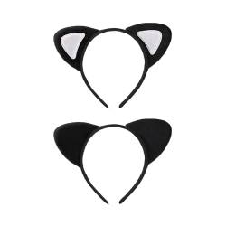 2 Stück Katzenohr-Stirnbänder, Tier-Stirnbänder, süße Stirnbänder, kreative Kopfbedeckung, pelzige Stirnbänder, Anzieh-Accessoires, geeignet für Partys, Cosplay und Fotoshootings von NYGGTYK