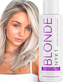 Blond Spülung SULPHATFREIES (500ml) Conditioner Blondiertes Haar Silber Conditioner Haare Für Graues Haar Silver Conditioner - Blauspülung Haare Blond Conditioner Violet Conditioner Anti Gelbstich von NYK1