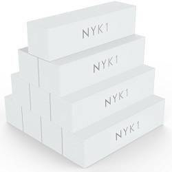 Weißer Nagelpuffer-Schleifblock - (10er-Pack) NYK1 Professionelle Nagelpuffer-Feile in Salonqualität zum Schleifen, Feilen von Natur-, Schellack- oder Acrylgelnägeln von NYK1