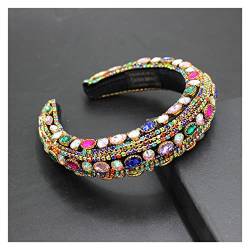 yaoqijie Farbe Strass Blume Wide-Cremed Headband Barock Mode Luxus Heavy Industry Exquisite Retro Stirnband lasting (Color : 11) von NYMFEA