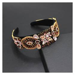 yaoqijie Farbe Strass Blume Wide-Cremed Headband Barock Mode Luxus Heavy Industry Exquisite Retro Stirnband lasting (Color : 15) von NYMFEA