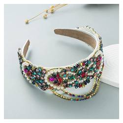yaoqijie Farbe Strass Blume Wide-Cremed Headband Barock Mode Luxus Heavy Industry Exquisite Retro Stirnband lasting (Color : 23) von NYMFEA