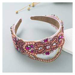 yaoqijie Farbe Strass Blume Wide-Cremed Headband Barock Mode Luxus Heavy Industry Exquisite Retro Stirnband lasting (Color : 24) von NYMFEA