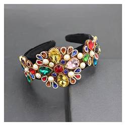 yaoqijie Farbe Strass Blume Wide-Cremed Headband Barock Mode Luxus Heavy Industry Exquisite Retro Stirnband lasting (Color : 40) von NYMFEA