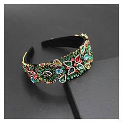 yaoqijie Farbe Strass Blume Wide-Cremed Headband Barock Mode Luxus Heavy Industry Exquisite Retro Stirnband lasting (Color : 5 UK) von NYMFEA