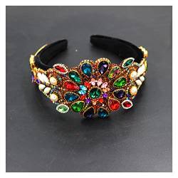 yaoqijie Farbe Strass Blume Wide-Cremed Headband Barock Mode Luxus Heavy Industry Exquisite Retro Stirnband lasting (Color : 8) von NYMFEA