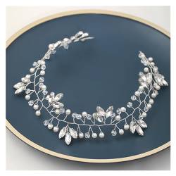 yaoqijie Romantische Ornament Luxus Mode Hochzeit Stirnband Perle Kristall Blume Braut Kopfschmuck Hochzeit Schmuck Band Haarband lasting von NYMFEA