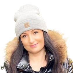 NYS - Grau Mütze Damen - Warm Wintermütze Damen - Elegantisch Mütze Damen Herbst und Winter - Optimale One Size Beanie von NYS NEW YORK STYLE