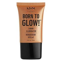 NYX Professional Makeup Born to Glow Liquid Illuminator, Flüssiges Schimmer Makeup, Highlighter, Foundation Base, Vegane Formel, Farbton: Pure Gold von NYX PROFESSIONAL MAKEUP