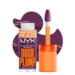 NYX Professional Makeup Lipgloss mit Schmollmund-Effekt, Glossy Finish & intensive Farbe, Extremes Volumen & Fülle dank Ingweröl, Vegane Formel, Duck Plump Lip Lacquer, Pure Plum-P von NYX PROFESSIONAL MAKEUP