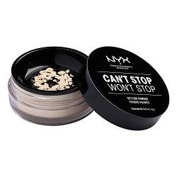 NYX Professional Makeup Puder, Can't Stop Won't Stop Setting Powder, Loses Fixierpuder, Vegane Formel, Mattes Finish, Öl-Absorbierend, Farbton: Light von NYX PROFESSIONAL MAKEUP