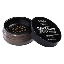NYX Professional Makeup Puder, Can't Stop Won't Stop Setting Powder, Loses Fixierpuder, Vegane Formel, Mattes Finish, Öl-Absorbierend, Farbton: Medium Deep von NYX PROFESSIONAL MAKEUP
