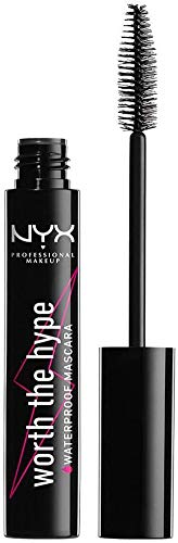 NYX Professional Makeup Worth the Hype Waterproof Mascara, Mehr Volumen und verlängernder Effekt, Spitzzulaufende Bürste, Jojobaöl, Farbton: Schwarz von NYX PROFESSIONAL MAKEUP