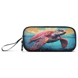 NYYYTTTEU Meeresschildkrötenschwimmen Federmäppchen Federtaschen Mäppchen Schlamperbox Tasche für Jungen Mädchen Schüler von NYYYTTTEU