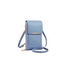 NZDFH Umhängetasche Damen Klein, Handytasche Umhängen, Crossbody Handytasche Touchscreen Telefontasche Speicher, Kleine Tasche mit Kartenfächer, Geschenke für Frauen Geburtstag Weihnachten, Blau von NZDFH