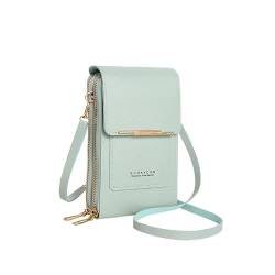 NZDFH Umhängetasche Damen Klein, Handytasche Umhängen, Crossbody Handytasche Touchscreen Telefontasche Speicher, Kleine Tasche mit Kartenfächer, Geschenke für Frauen Geburtstag Weihnachten, Grün von NZDFH