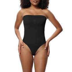 NZQXJXZ Body Shaper Damen, Shapewear Damen Bauchweg, Bodysuit Shapewear, Shaping Body Damen, Sculpting Ärmellos Nahtlos Tanga mit Verstellbarer Schultergurt von NZQXJXZ