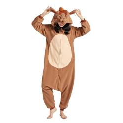 NaVarch Faschingskostüme Tiere Onesie Weihnachten Halloween Onesie Cosplay Jumpsuit Overall Nachtwäsche Damen Herren Kamel, L von NaVarch