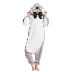 NaVarch Faschingskostüme Tiere Onesie Weihnachten Halloween Onesie Cosplay Jumpsuit Overall Nachtwäsche Damen Herren Koala, M von NaVarch