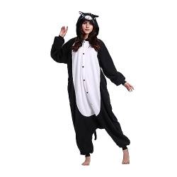 NaVarch Karneval Kostüm Pyjamas Tier Onesie Cosplay Jumpsuit Damen Herren Faschingskostüme Nachtwäsche Halloween Kostüm Schwarze Katze von NaVarch