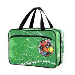 Naanle Pillen-Organizer-Tasche für Reisen, Pillenflasche, Medizin-Organizer, Heimaufbewahrung, Medikamentenbeutel, Pillentasche, bunt, Fußball, leere Erste-Hilfe-Tasche für Vitaminpräparate, von Naanle