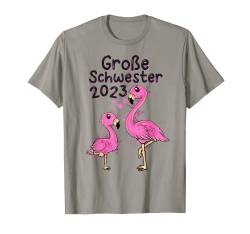 Mädchen Süße Flamingos Große Schwester Schwangerschaft Baby T-Shirt von Nachwuchs Ankündigung Geburt Babyparty Geschwister