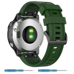 Nacorulu Kompatibel mit Garmin Fenix 7S, 20 mm breit, weiches Silikon, für Garmin Fenix 6S/Fenix 6S Pro/Fenix 5S/Fenix 5S Plus/Instinct 2S Smartwatch, Armeegrün von Nacorulu
