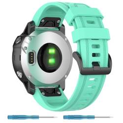 Nacorulu Kompatibel mit Garmin Fenix 7S, 20 mm breit, weiches Silikon, für Garmin Fenix 6S/Fenix 6S Pro/Fenix 5S/Fenix 5S Plus/Instinct 2S Smartwatch, Blaugrün von Nacorulu