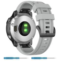 Nacorulu Kompatibel mit Garmin Fenix 7S, 20 mm breit, weiches Silikon, für Garmin Fenix 6S/Fenix 6S Pro/Fenix 5S/Fenix 5S Plus/Instinct 2S Smartwatch, Grau von Nacorulu