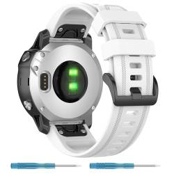 Nacorulu Kompatibel mit Garmin Fenix 7S, 20 mm breit, weiches Silikon, für Garmin Fenix 6S/Fenix 6S Pro/Fenix 5S/Fenix 5S Plus/Instinct 2S Smartwatch, Weiß von Nacorulu