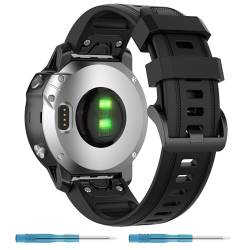 Nacorulu Kompatibel mit Garmin Fenix 7S, 20 mm breit, weiches Silikon, für Garmin Fenix 6S/Fenix 6S Pro/Fenix 5S/Fenix 5S Plus/Instinct 2S Smartwatch, schwarz von Nacorulu