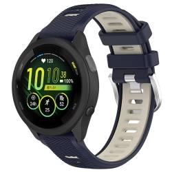 Nacorulu Kompatibel mit Garmin Vivoactive 4 Armbändern, 22 mm, doppelfarbig, weiches Silikon-Ersatzband für Garmin Venu 3 / Galaxy Watch 3 45 mm / Gear S3 Classic Frontier (Blau / Beige) von Nacorulu