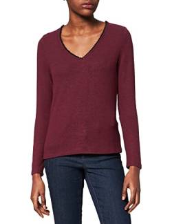 NAF Damen Laura Ml T-Shirt, Bordeaux Chine, M von Naf Naf