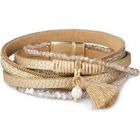 Nagel Jewellery Wickelarmband Darling silber & Princess gold, LikeLeather Armband aus Kunstleder, für Damen mit Magnetverschluss, vegan von Nagel Jewellery