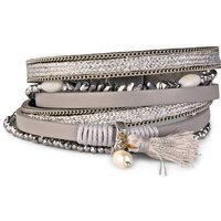 Nagel Jewellery Wickelarmband Darling silber & Princess gold, LikeLeather Armband aus Kunstleder, für Damen mit Magnetverschluss, vegan von Nagel Jewellery