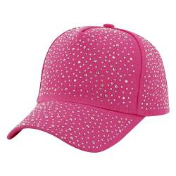 Naimo Damen Strass Baseball Cap Verstellbare Sommerkappe Pferdeschwanz Baseballkappe Diamant Basecap Sonnenhut von Naimo