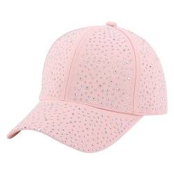 Naimo Damen Strass Baseball Cap Verstellbare Sommerkappe Pferdeschwanz Baseballkappe Diamant Basecap Sonnenhut von Naimo