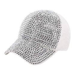 Naimo Damen Strass Baseball Cap Verstellbarer Baseballmütze Frauen Sparkle Diamant Basecap Sommer Kappe Sonnenhut von Naimo