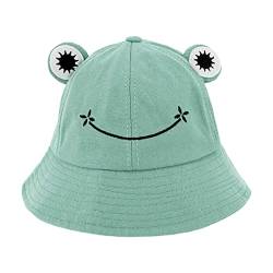 Naimo Niedlicher Frosch Fischerhüte Erwachsene Baumwolle Buckethut Anglerhut Unisex Eimer Hut Faltbar Outdoor Sonnenhut Strandhut Sommermütze von Naimo