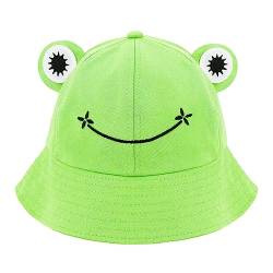 Naimo Niedlicher Frosch Fischerhüte Erwachsene Baumwolle Buckethut Anglerhut Unisex Eimer Hut Faltbar Outdoor Sonnenhut Strandhut Sommermütze von Naimo