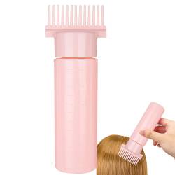 180 ml Haaröl Applikator Flasche Wurzel Kamm Applikatorflasche mit klarer Skala 13 Ölauslassungen Haarwurzelkamm tragbares Haarfleischflasche für Haarpflege und Styling (Pink) von Naisicatar