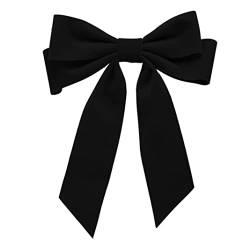 Big Bow Hair Clips Velvet Satin Ribbon Bug Haarnadeln Feste Farbe Einfaches Haar Förderer Accessoires für Partyhaare (schwarz) von Naisicatar