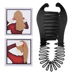 Naisicatar 1pc Biegsame Kunststoff Haare Kämmen Ponytailer Hair Styling-Werkzeug Moderne Banana Clip Interlocking Comb Französisch Side Kamm Für Frauen Mädchen DIY Hair Style (schwarz) von Naisicatar